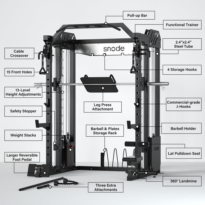 Snode All-In-One Pro Smith Machine Functional Trainer