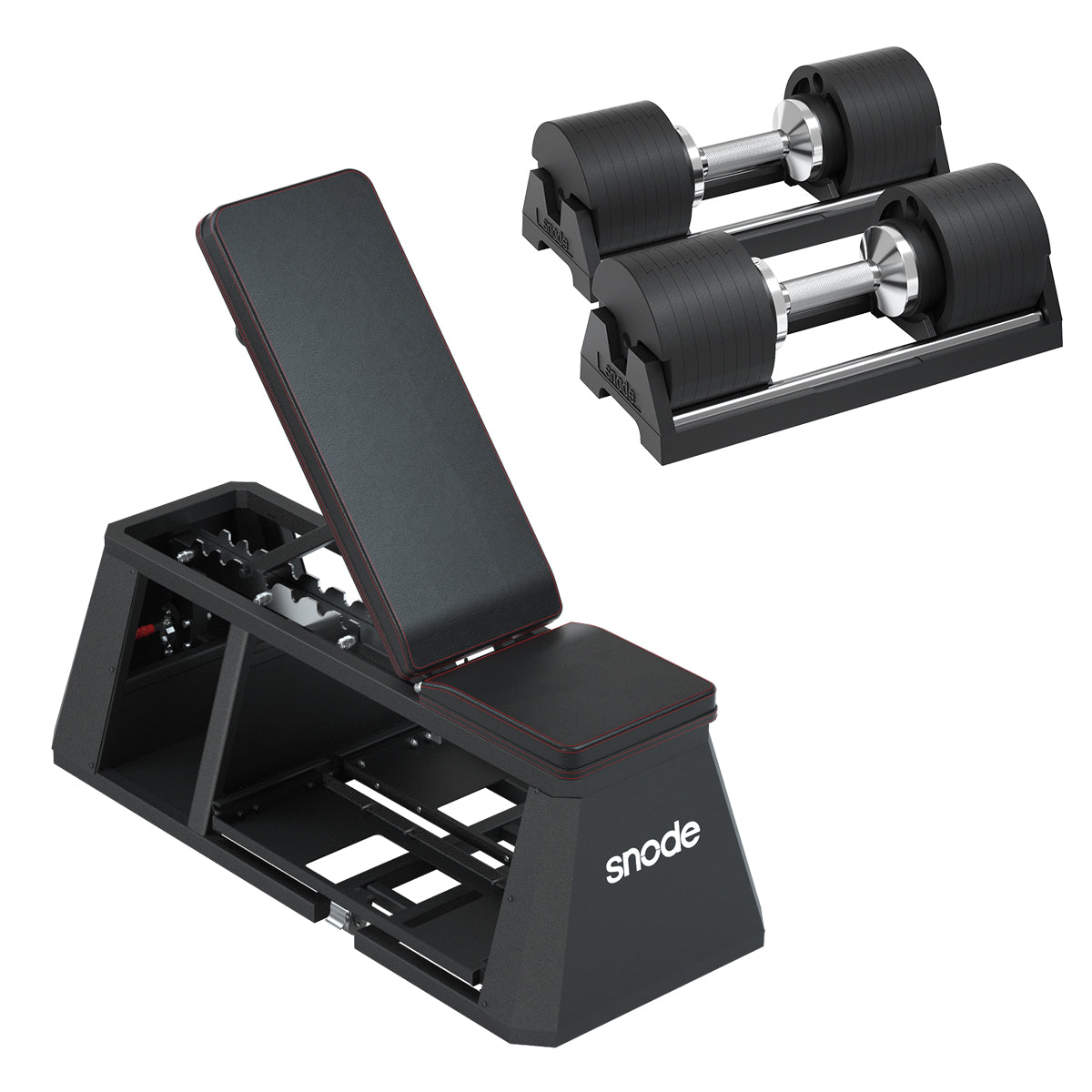 AD80 Adjustable Dumbbell Set + 4-in-1 Storage Bench | Snode Fitness