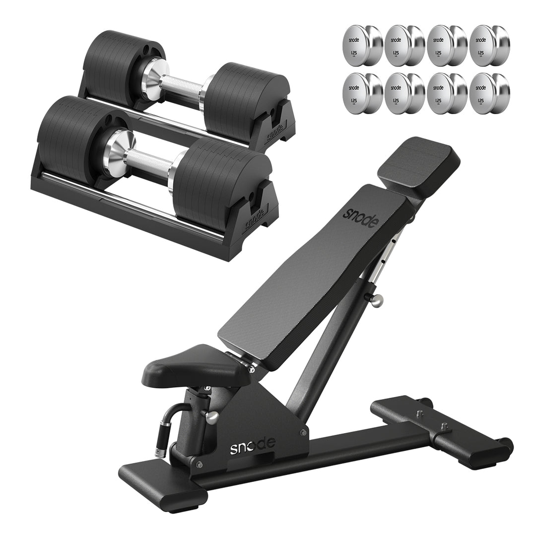 Snode Adjustable Bench AD80 Adjustable Dumbbell set + Workout Bench 2.0 | Snode Fitness Equipment