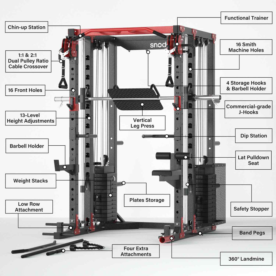 ALL10 Pro Smith Machine Home Gym 350LB Stack | Snode Fitness