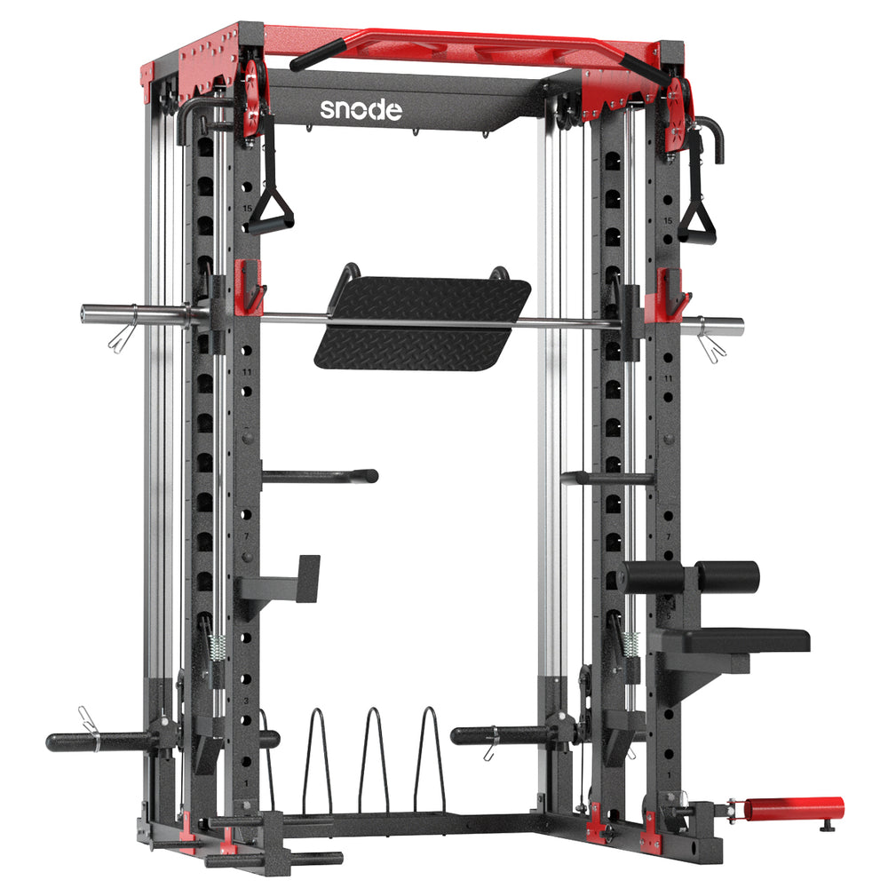 Snode ALL10 Pro Functional Trainer + 230LBS Bumper Plates Set for Full-Body Training