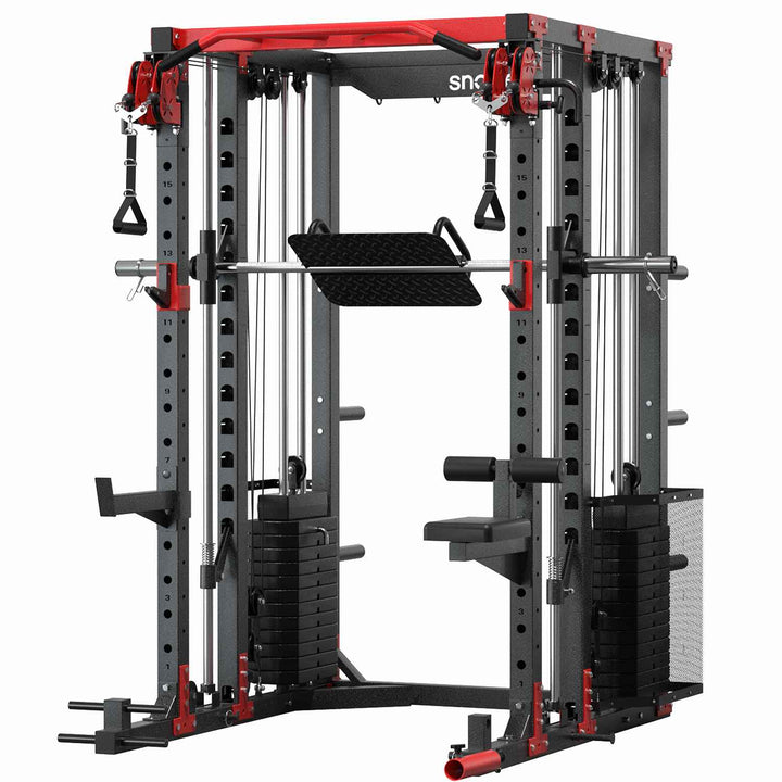 Snode ALL10 Pro with 350LB Weight Stack Smith Machine Home Gym