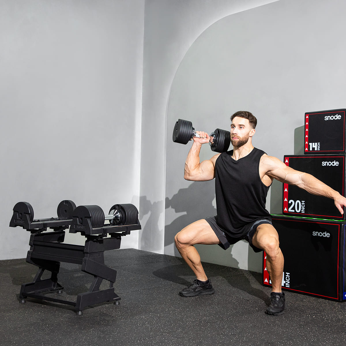 Snode 80 LB Adjustable Dumbbells with Stand | Snode Fitness