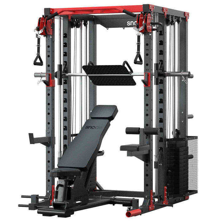 10‑in‑1 ALL10 Pro Smith Machine Power Rack with 350LB Weight Stack