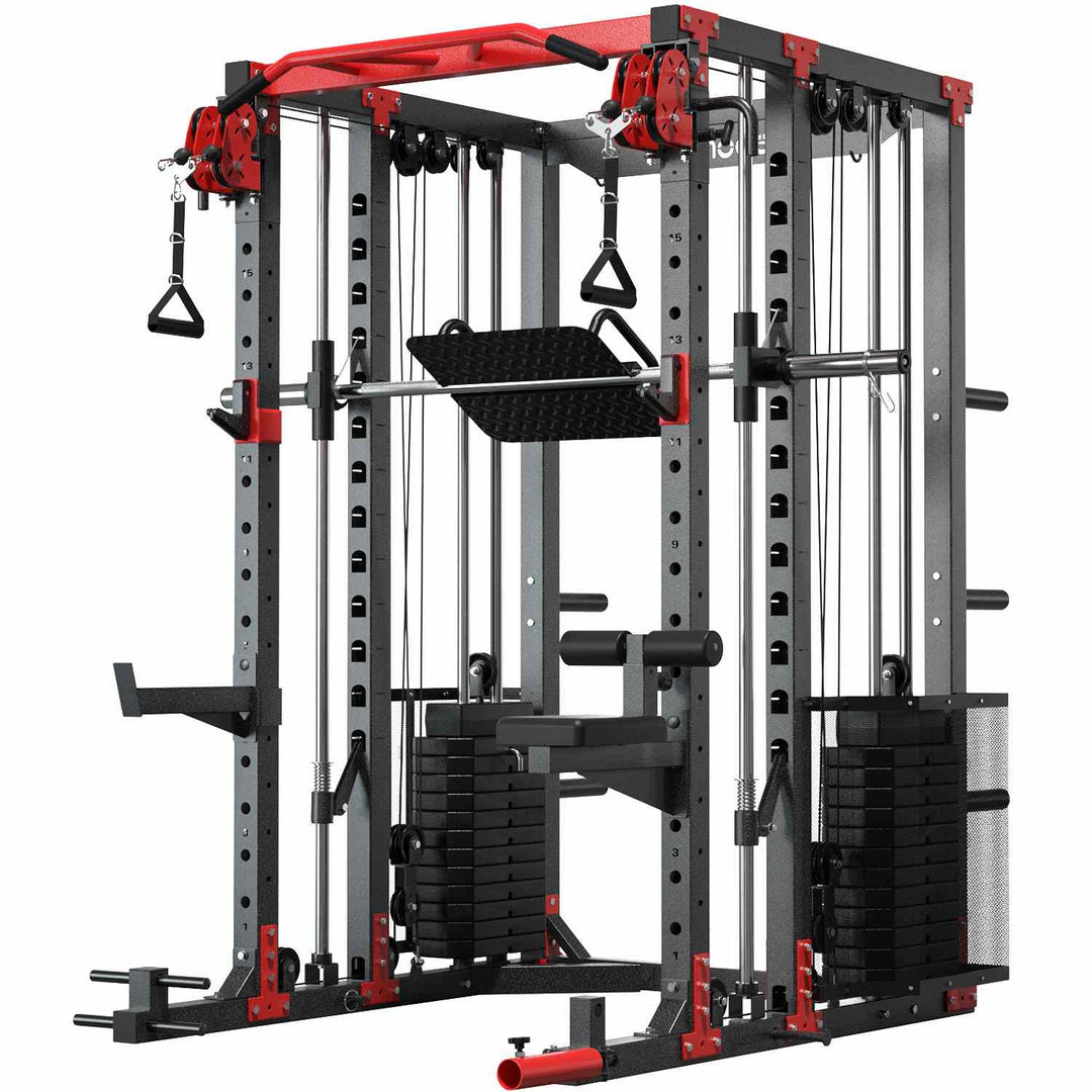 ALL10 Pro 350LB Stack Functional Trainer Dual 1:1 & 2:1 Pulley System