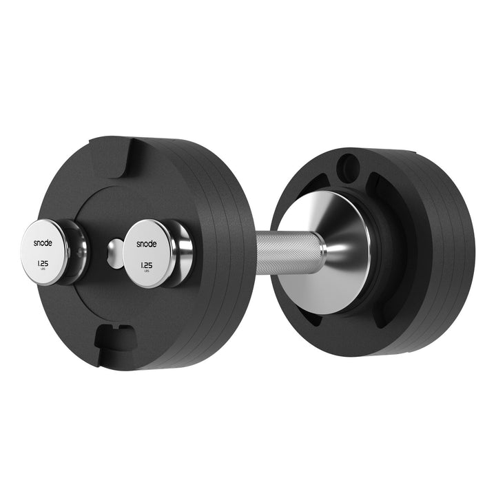 Adjustable dumbbell set left side