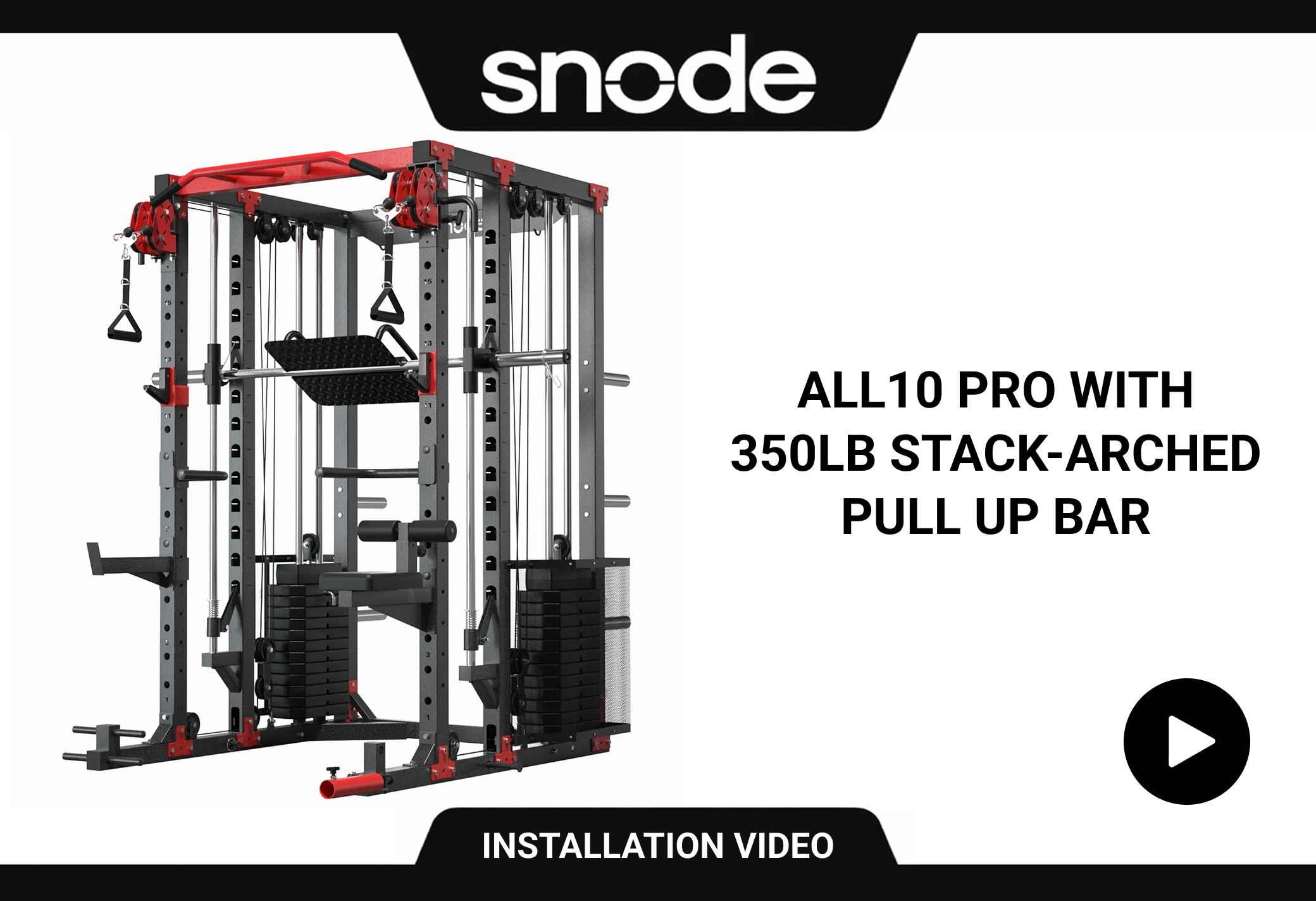 ALL10 Pro with 350LB Stack-Arched Pull Up Bar
