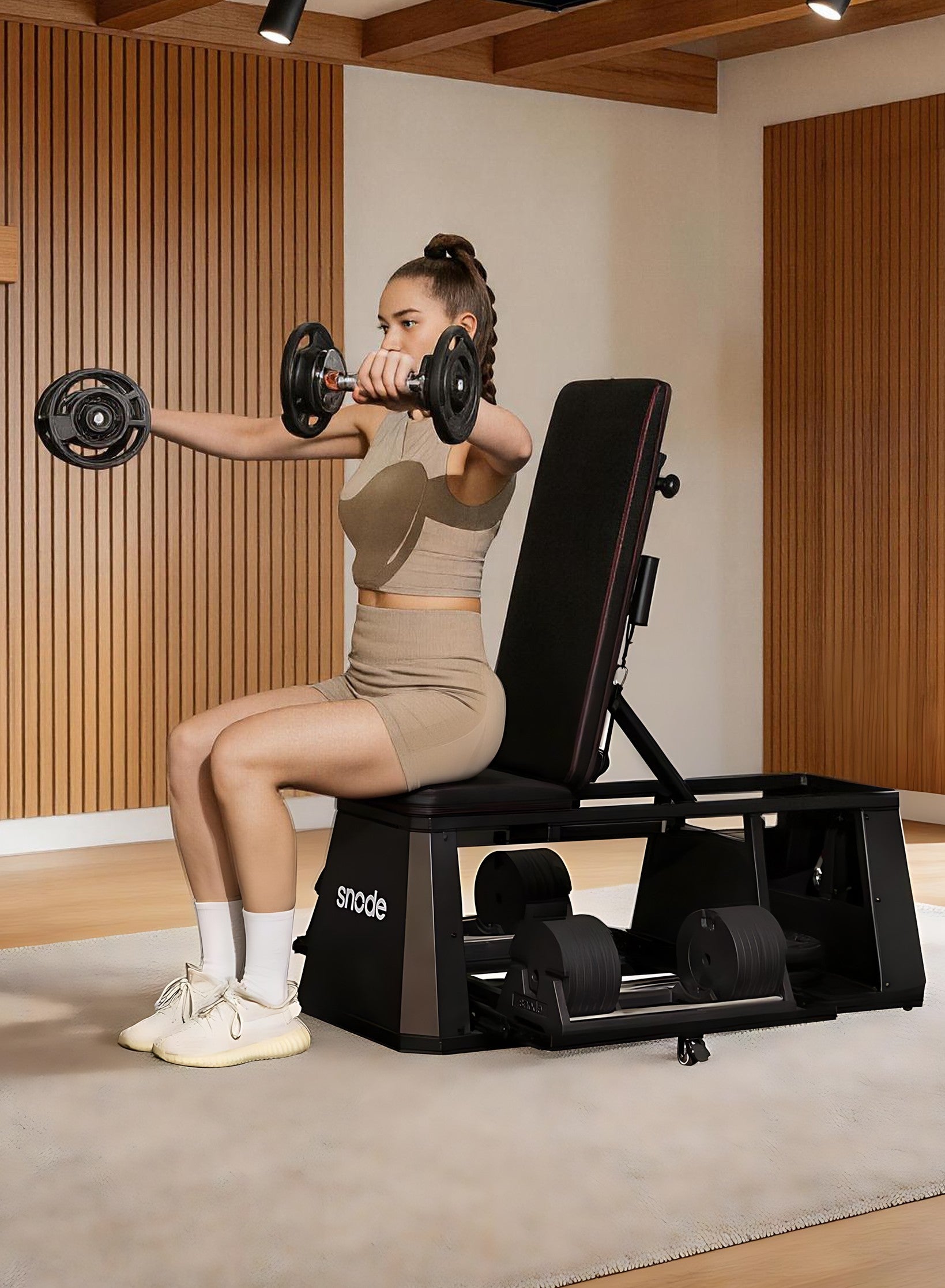 AD80 Adjustable Dumbbell Set + 4-in-1 Storage Bench | Snode Fitness