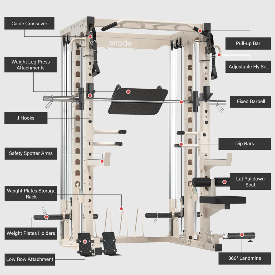 ALL10 Pro Smith Machine Functional Trainer Power Rack | Snode Fitness