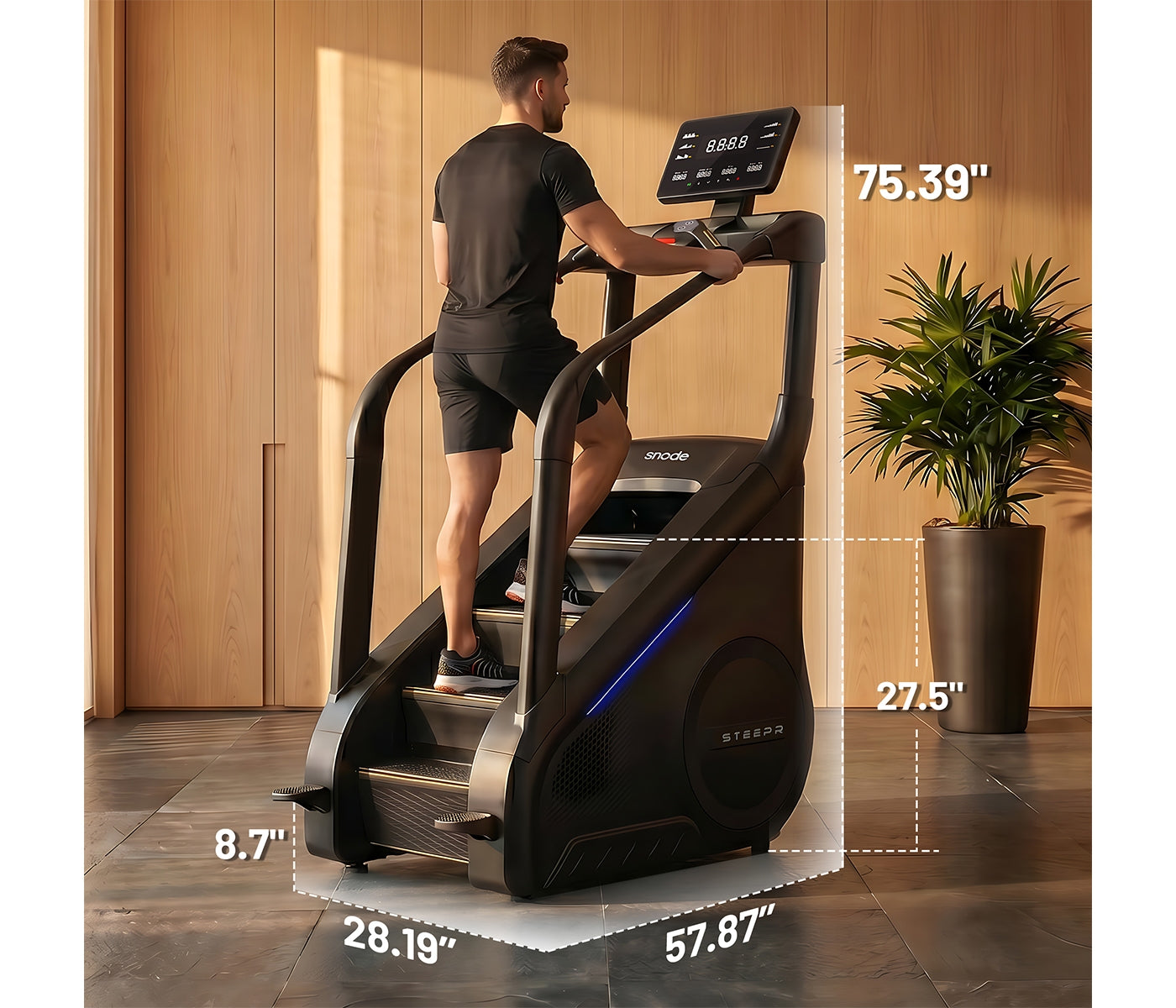 Snode Steepr™ Stair Climber Machine can fits 8-Ft Ceilings