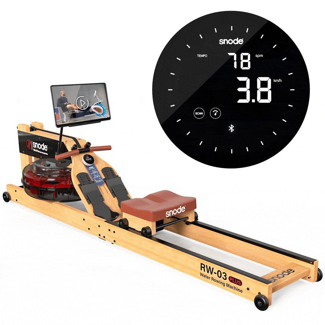 Snode Water + Digital Dual-resistance System Wooden Home Rowing Machine - RW03 PLUS