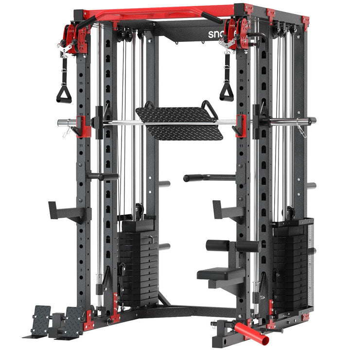 Snode Home Gym Smith Machine - ALL10 Pro with 350LB Weight Stack