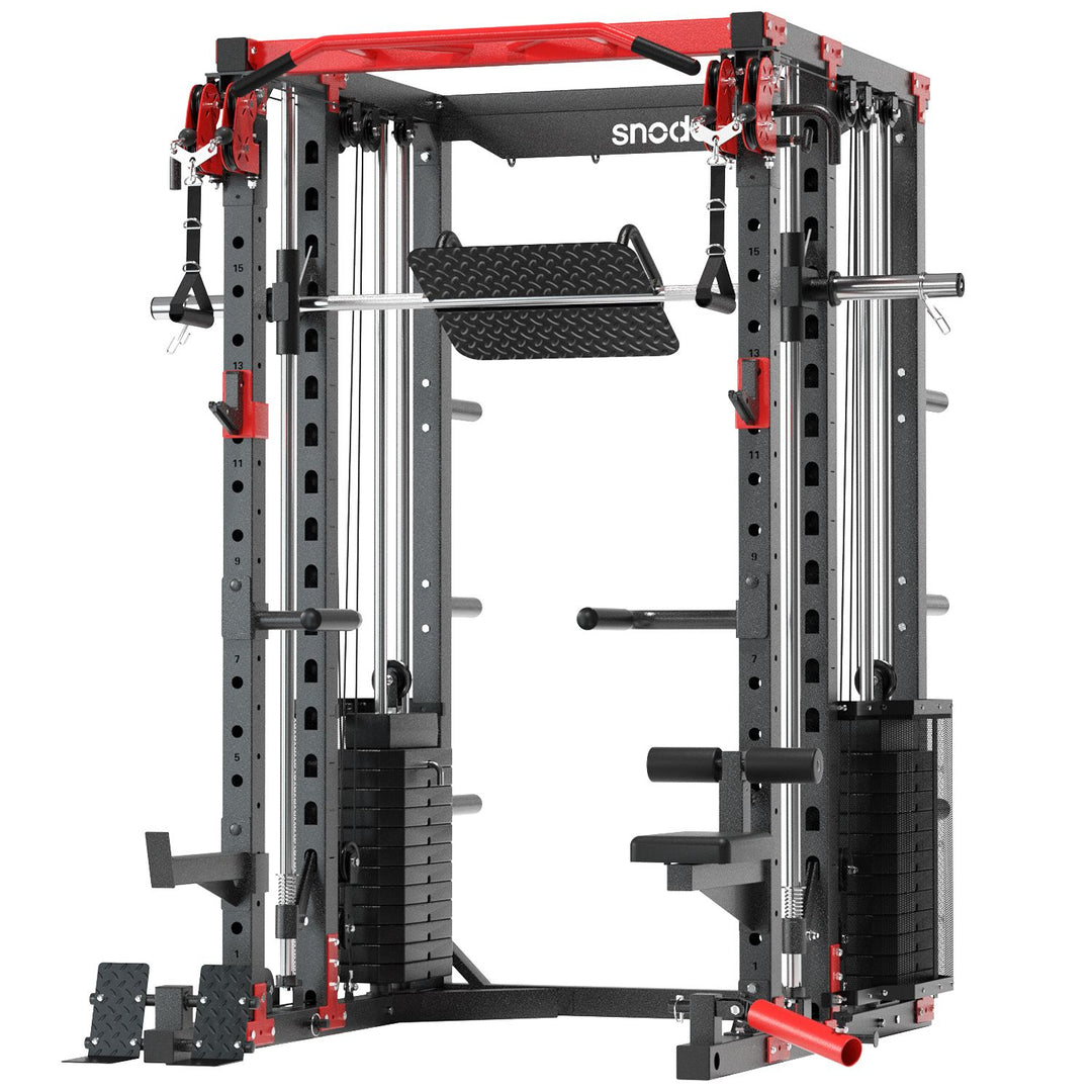 Snode Home Gym Smith Machine - ALL10 Pro with 350LB Weight Stack