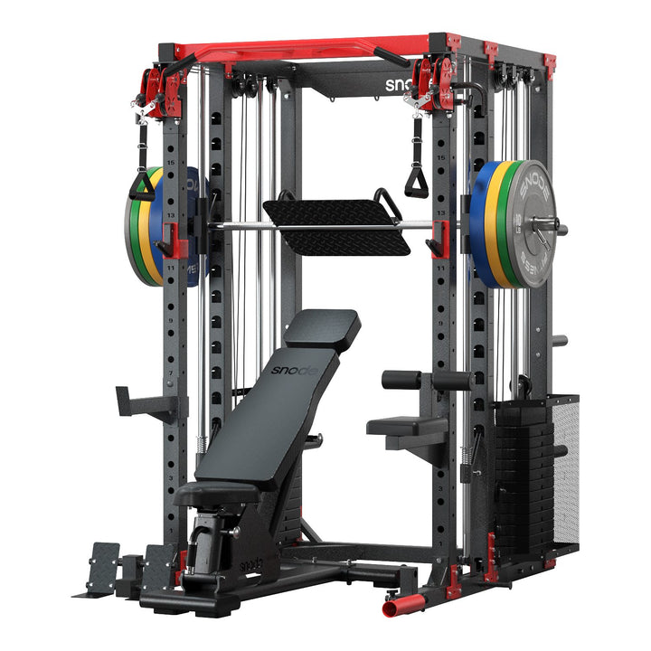 Snode Home Gym Smith Machine - ALL10 Pro with 350LB Weight Stack