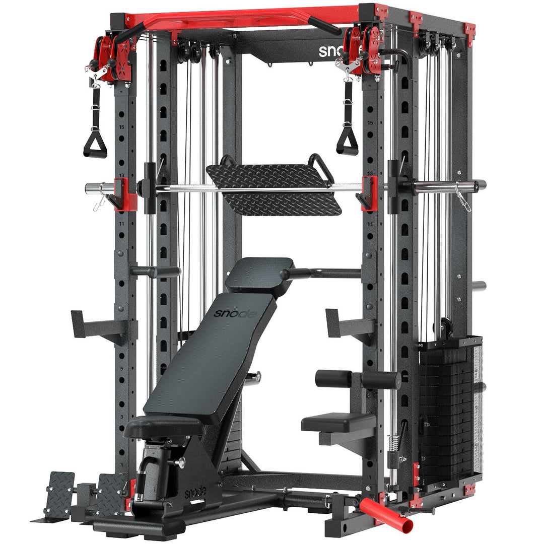 Snode Home Gym Smith Machine - ALL10 Pro with 350LB Weight Stack