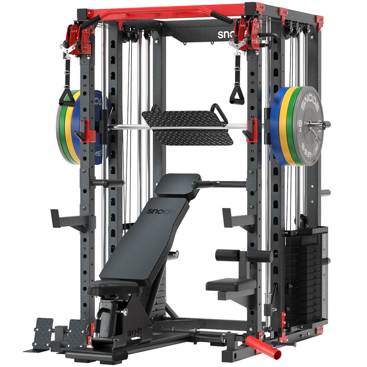 Snode Home Gym Smith Machine - ALL10 Pro with 350LB Weight Stack
