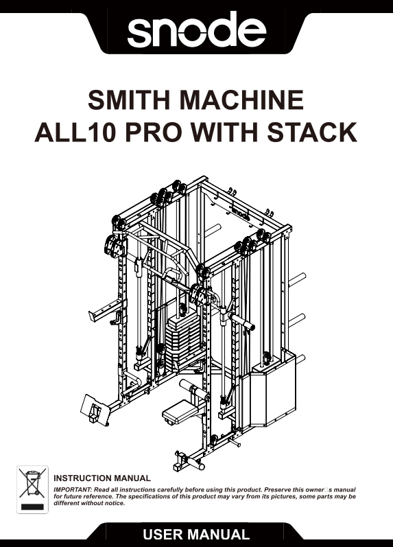 ALL10 Pro with 350LB Stack-Arched Pull Up Bar