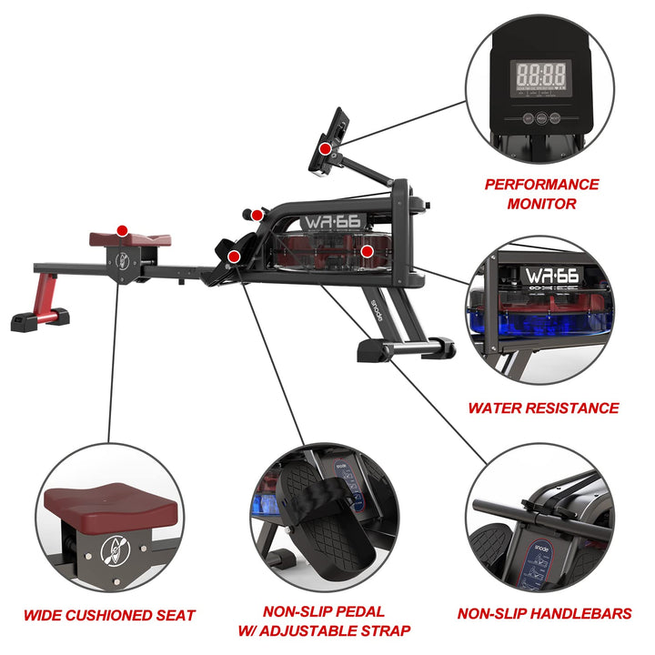 Snode Bluetooth Water Resistance Paddling and Dragon Boat Rowing Machine — WR66